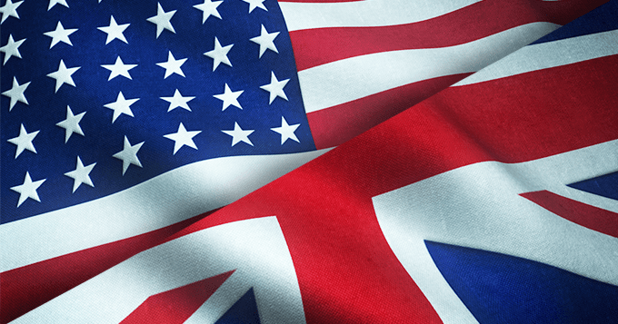 inglês britânico e americano